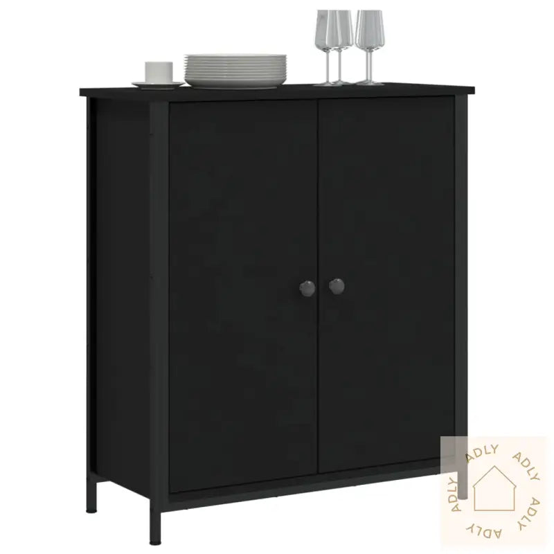 Skjenk Svart 70X30X80 Cm Konstruert Tre