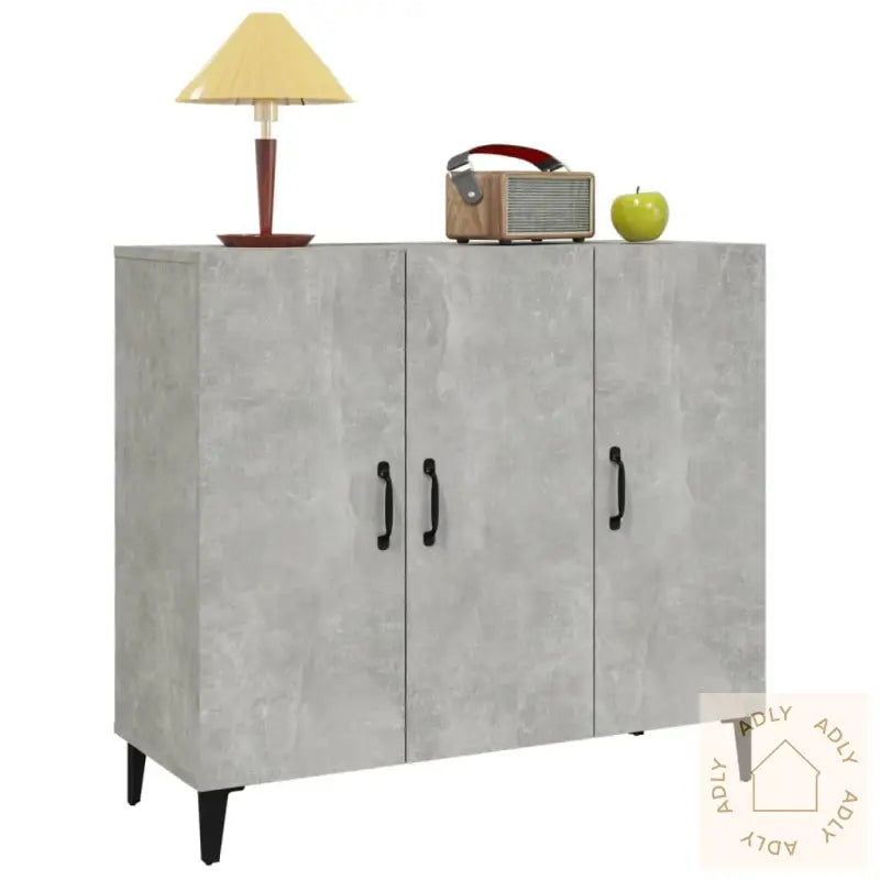 Skjenk Betonggrå 90X34X80 Cm Konstruert Tre