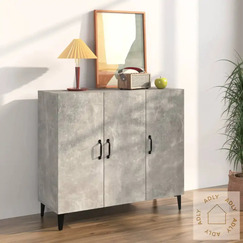 Skjenk Betonggrå 90X34X80 Cm Konstruert Tre