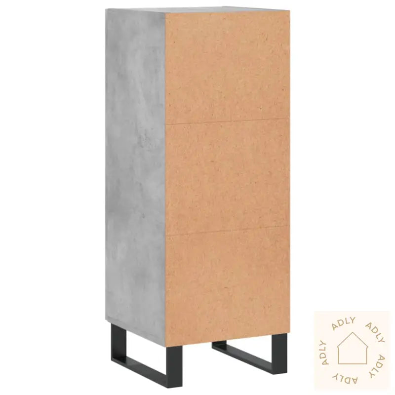 Skjenk Betonggrå 34,5X34X90 Cm Konstruert Tre