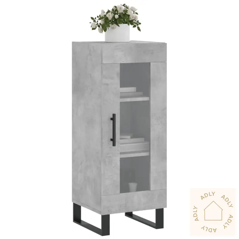 Skjenk Betonggrå 34,5X34X90 Cm Konstruert Tre