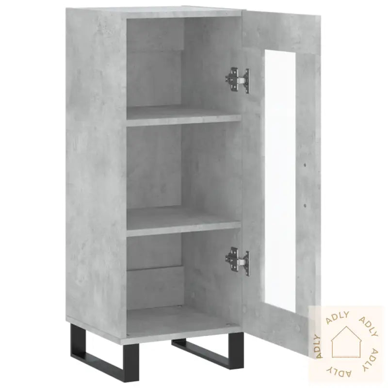 Skjenk Betonggrå 34,5X34X90 Cm Konstruert Tre