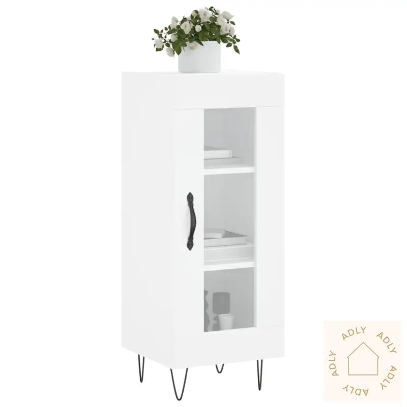 Skjenk Hvit 34,5X34X90 Cm Konstruert Tre