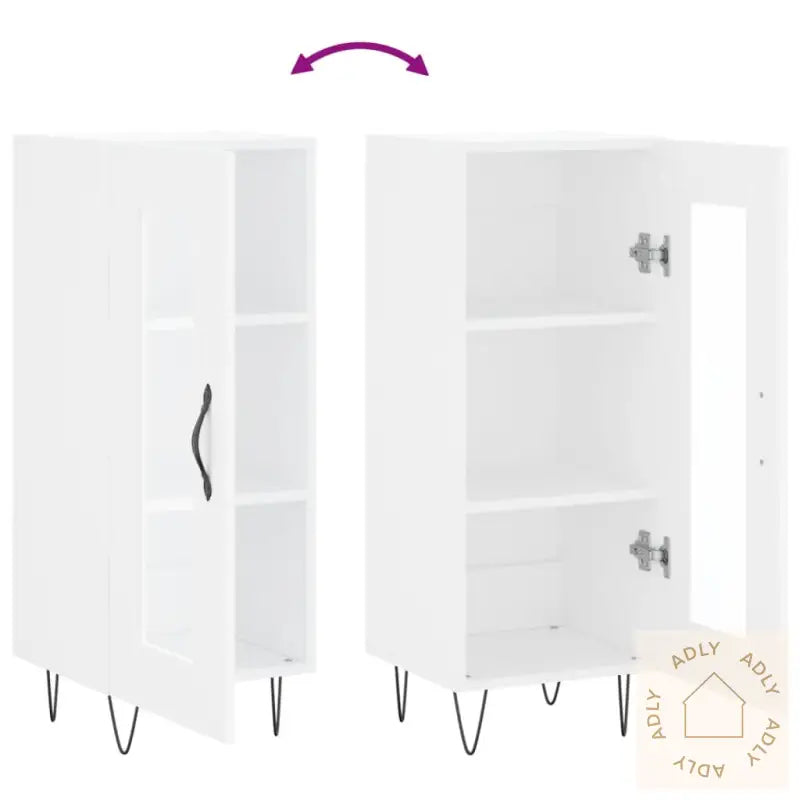 Skjenk Hvit 34,5X34X90 Cm Konstruert Tre