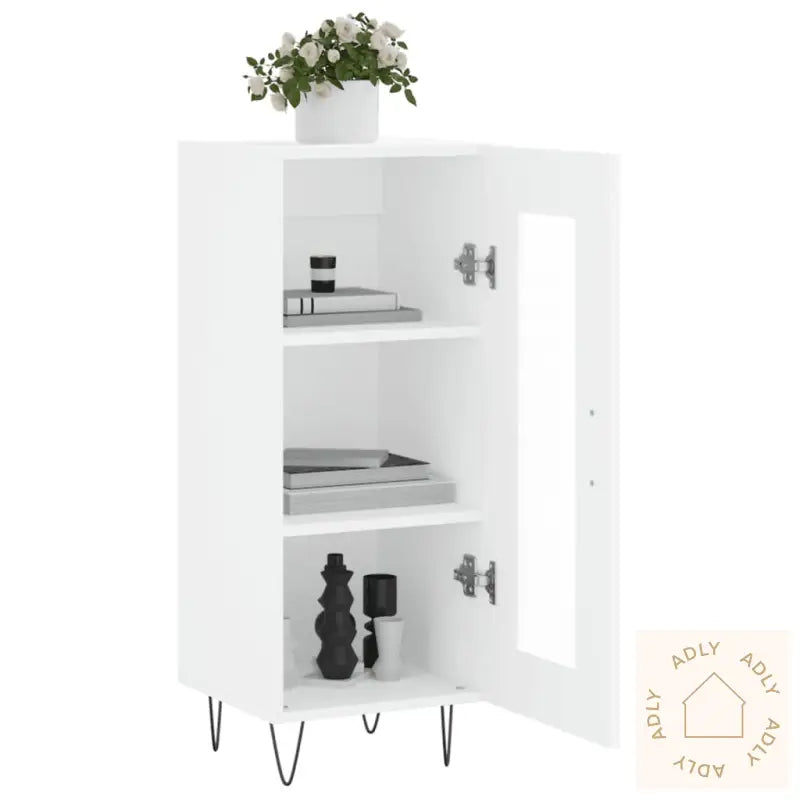 Skjenk Hvit 34,5X34X90 Cm Konstruert Tre