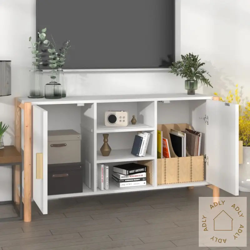 Skjenk Hvit 107X38X60 Cm Konstruert Tre