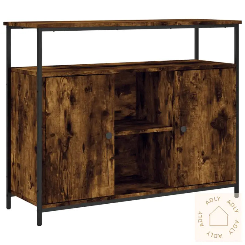 Skjenk Røkt Eik 100X35X80 Cm Konstruert Tre