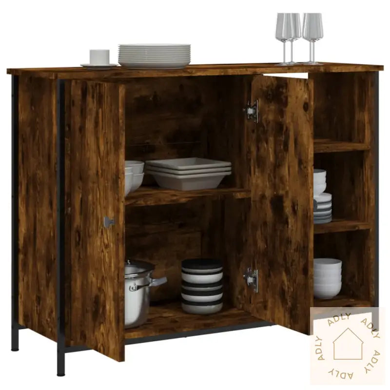 Skjenk Røkt Eik 100X33X75 Cm Konstruert Tre