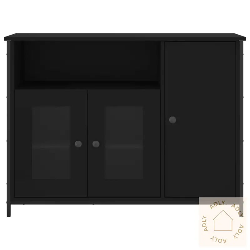 Skjenk Svart 100X35X75 Cm Konstruert Tre