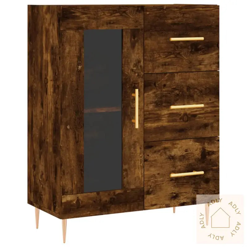 Skjenk Røkt Eik 69,5X34X90 Cm Konstruert Tre