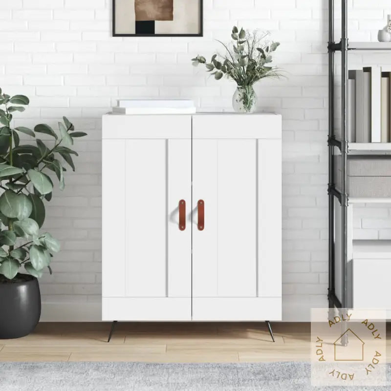 Skjenk Hvit 69,5X34X90 Cm Konstruert Tre