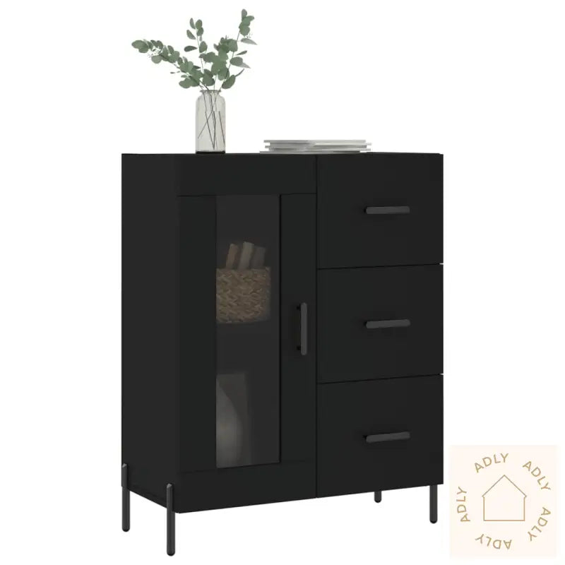 Skjenk Svart 69,5X34X90 Cm Konstruert Tre