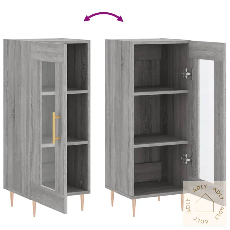 Skjenk Grå Sonoma 34,5X34X90 Cm Konstruert Tre