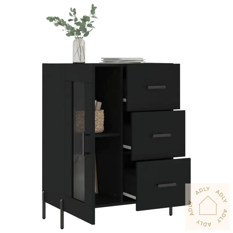 Skjenk Svart 69,5X34X90 Cm Konstruert Tre