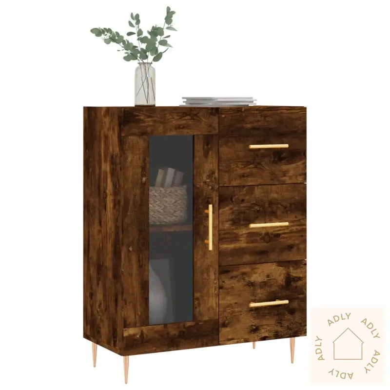 Skjenk Røkt Eik 69,5X34X90 Cm Konstruert Tre