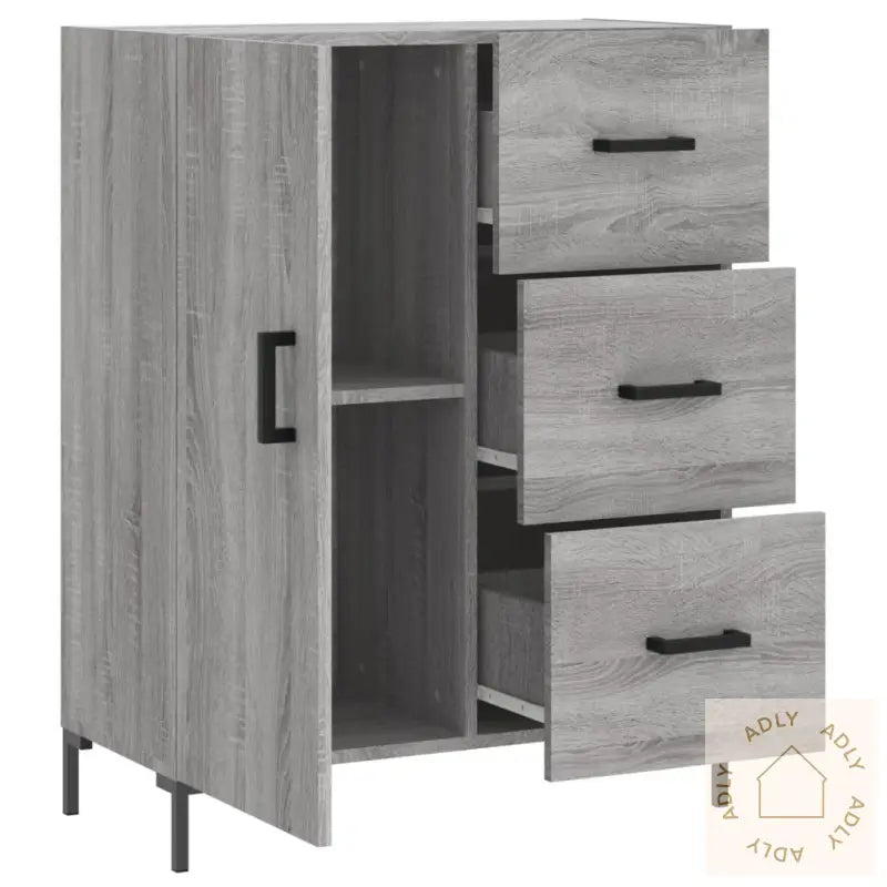 Skjenk Grå Sonoma 69,5X34X90 Cm Konstruert Tre