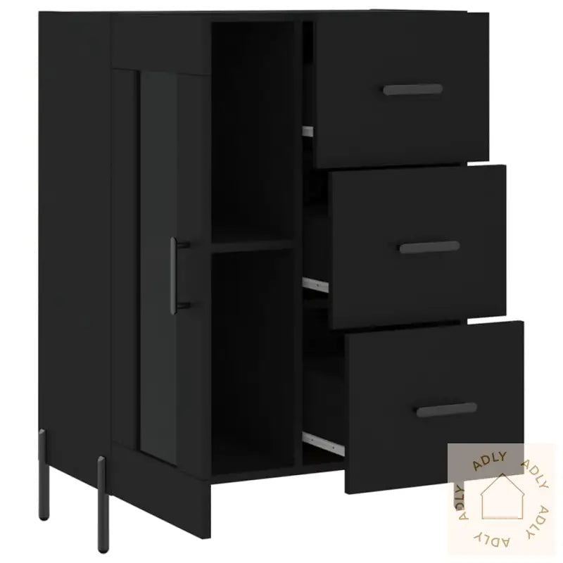 Skjenk Svart 69,5X34X90 Cm Konstruert Tre