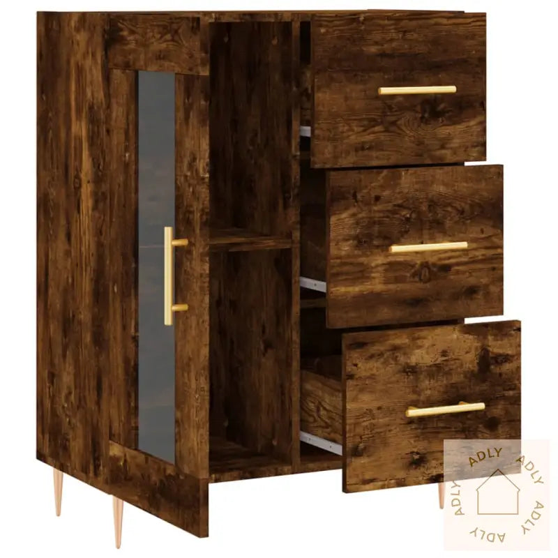 Skjenk Røkt Eik 69,5X34X90 Cm Konstruert Tre