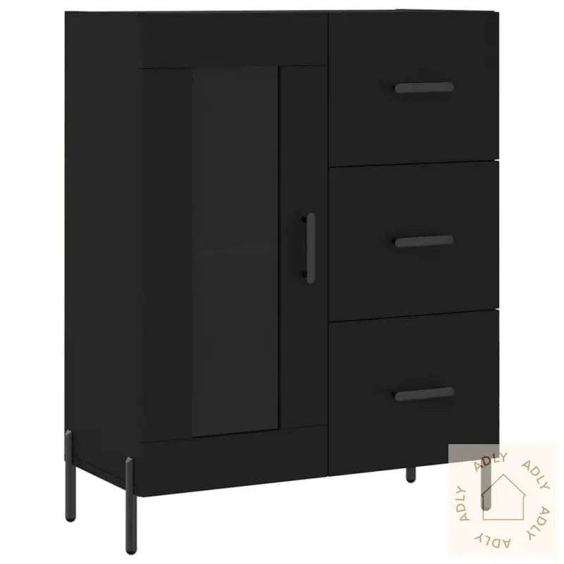 Skjenk Svart 69,5X34X90 Cm Konstruert Tre