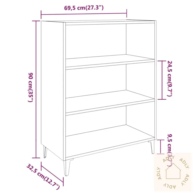 Skjenk Røkt Eik 69,5X32,5X90 Cm Konstruert Tre