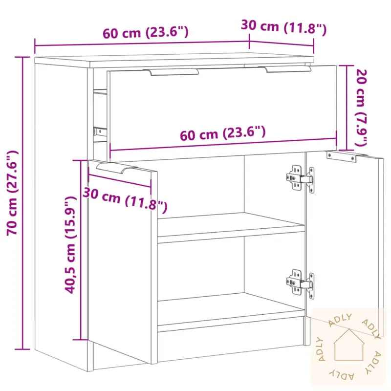 Skjenk Gammelt Tre 60X30X70 Cm Konstruert Tre