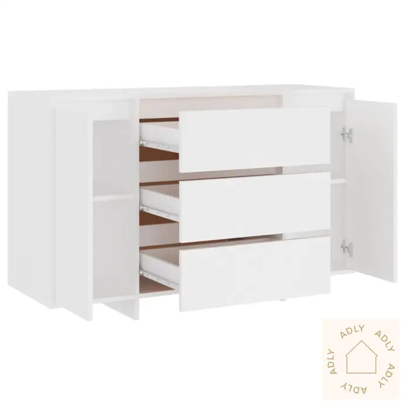Skjenk Med 3 Skuffer Hvit 120X41X75 Cm Konstruert Tre