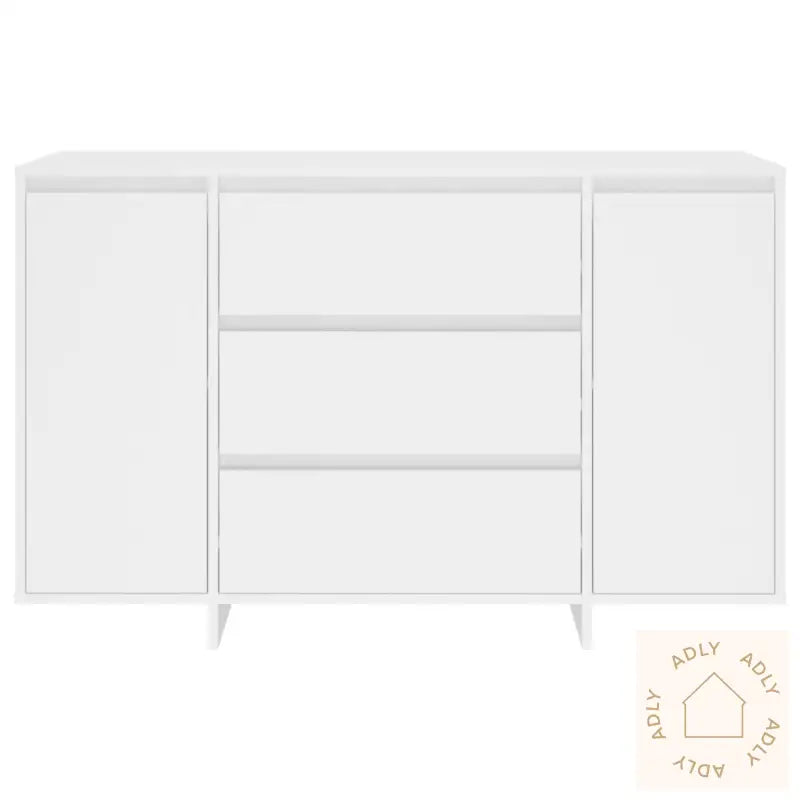 Skjenk Med 3 Skuffer Hvit 120X41X75 Cm Konstruert Tre