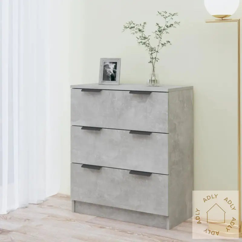 Skjenk Betonggrå 60X30X70 Cm Konstruert Tre