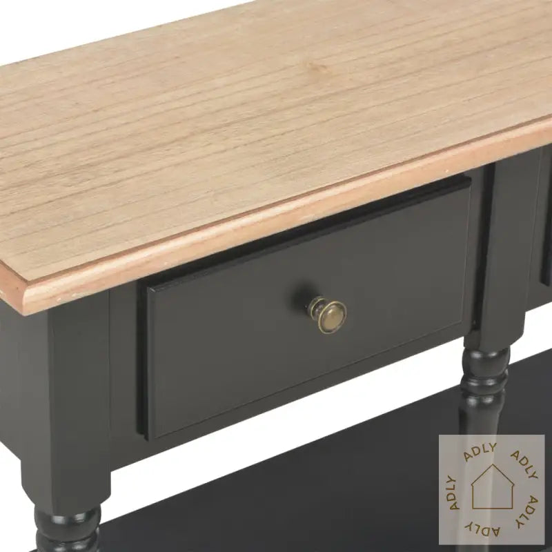 Konsollbord Svart 110X30X76 Cm Konstruert Tre