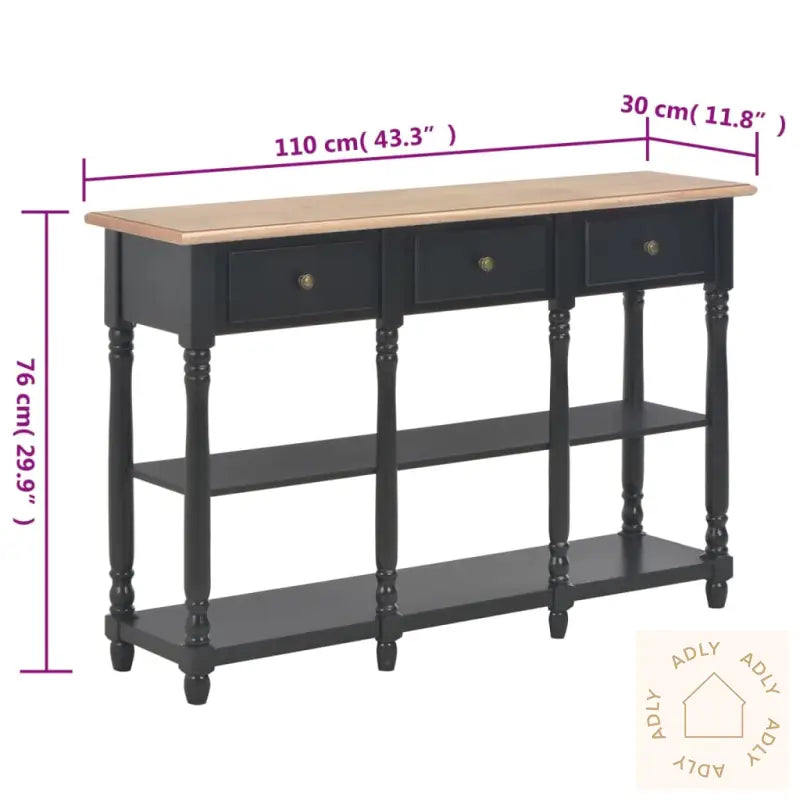 Konsollbord Svart 110X30X76 Cm Konstruert Tre