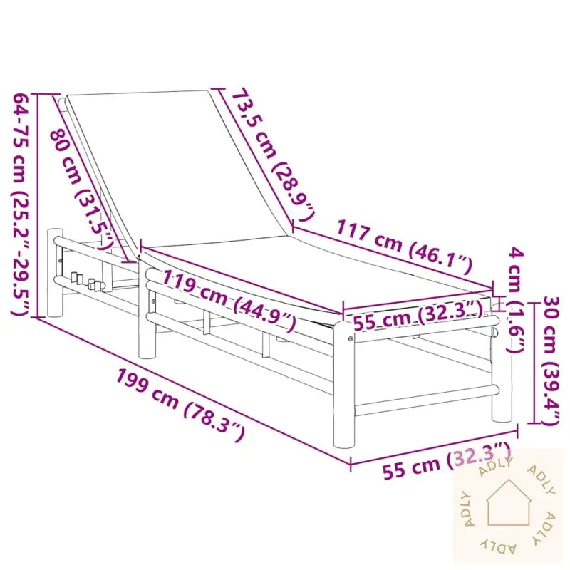 Solseng Med Puter 55X199X30 Cm Bambus