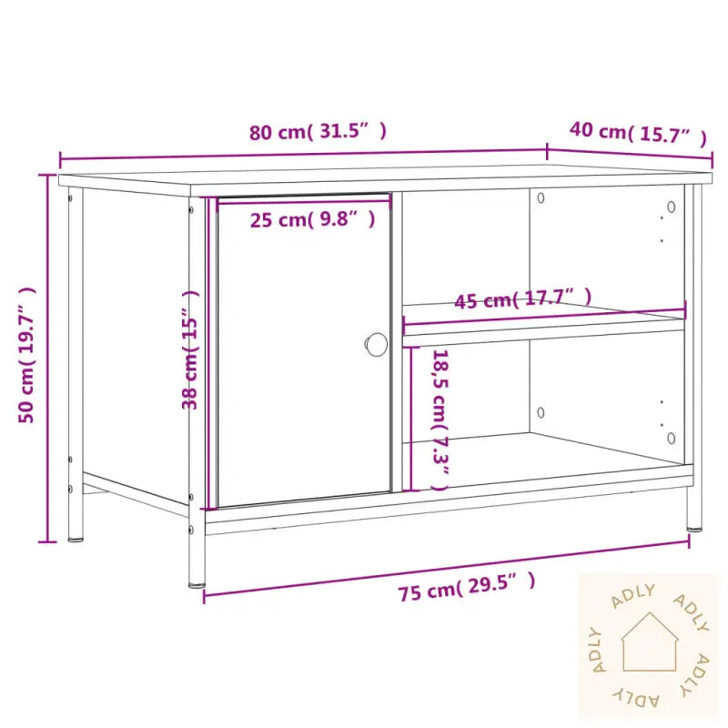 Tv-Benk Svart 80X40X50 Cm Konstruert Tre