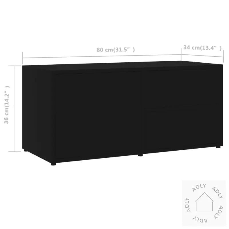 Tv-Benk Svart 80X34X36 Cm Konstruert Tre