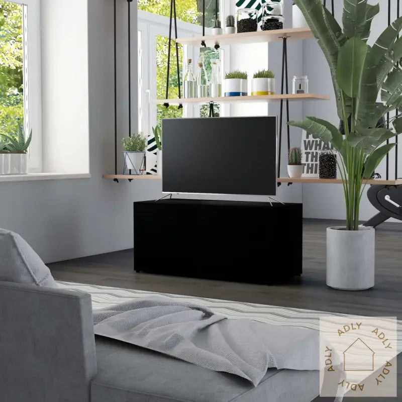 Tv-Benk Svart 80X34X36 Cm Konstruert Tre