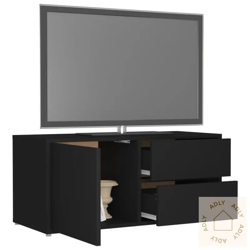 Tv-Benk Svart 80X34X36 Cm Konstruert Tre