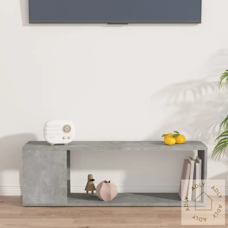 Tv-Benk Betonggrå 100X24X32 Cm Konstruert Tre