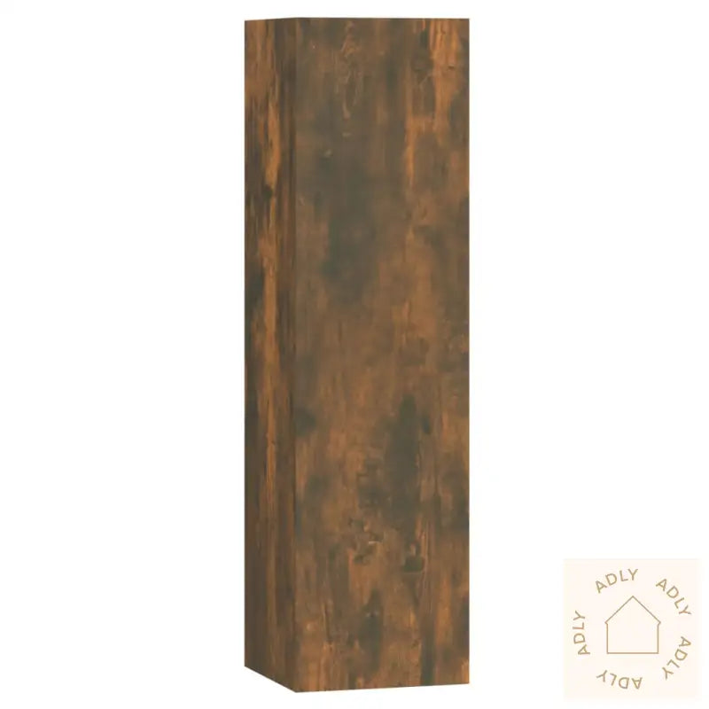 Tv-Skapsett 4 Deler Røkt Eik Konstruert Tre