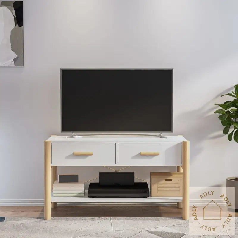 Tv-Benk Hvit 82X38X45 Cm Konstruert Tre