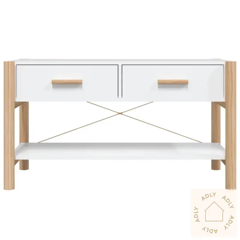 Tv-Benk Hvit 82X38X45 Cm Konstruert Tre