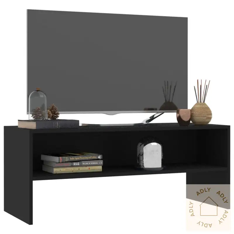Tv-Benk Svart 100X40X40 Cm Konstruert Tre