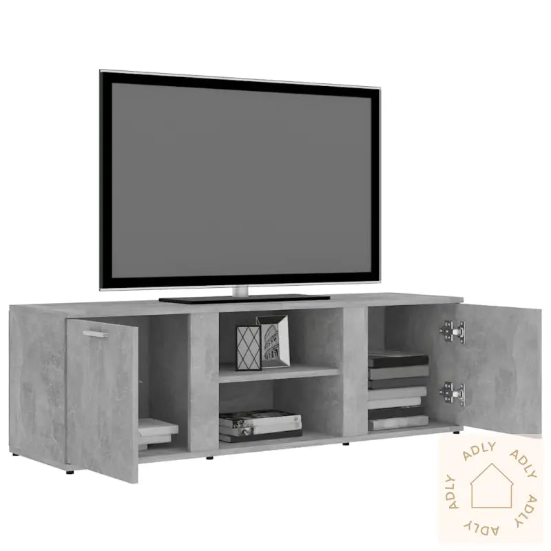 Tv-Benk Betonggrå 120X34X37 Cm Konstruert Tre