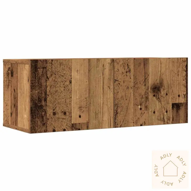 Tv-Skapsett 5 Deler Veggmontert Gammelt Tre