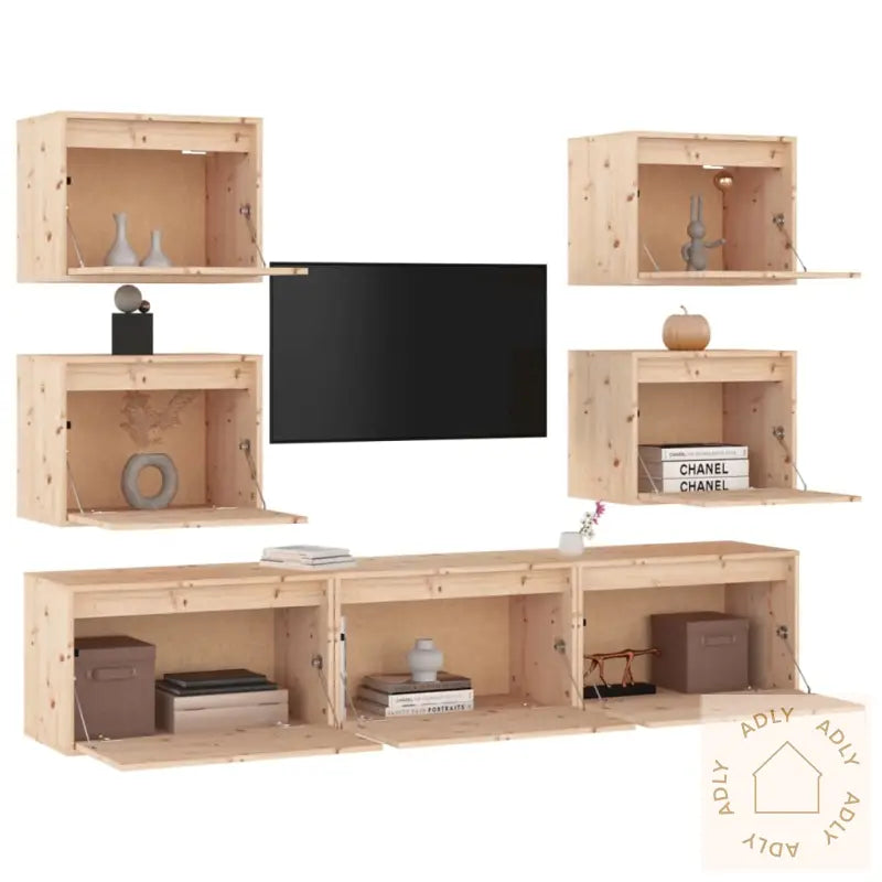 Tv-Benker 7 Stk Heltre Furu