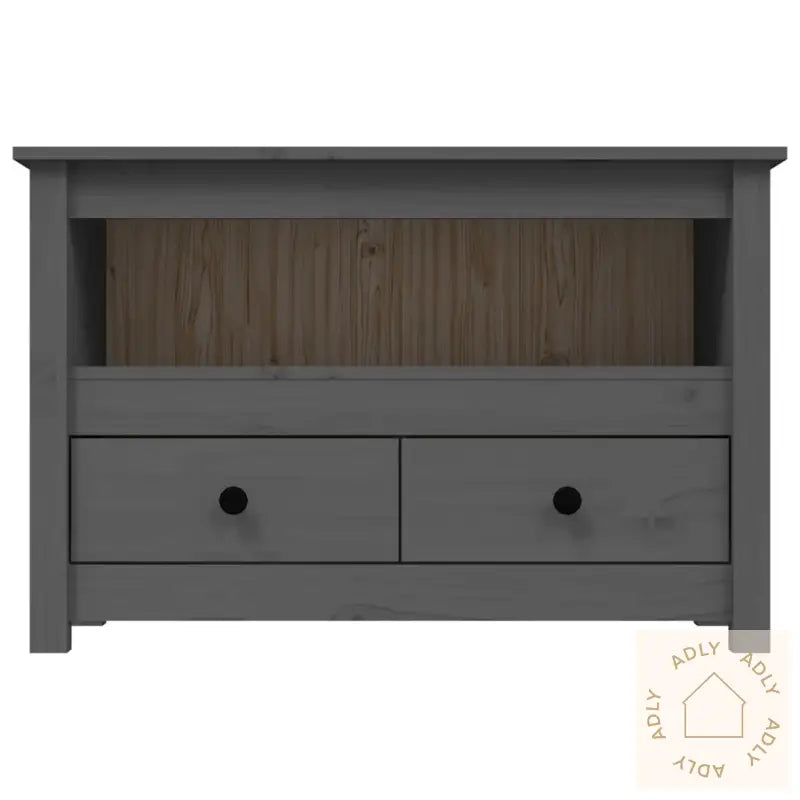 Tv-Benk Grå 79X35X52 Cm Heltre Furu