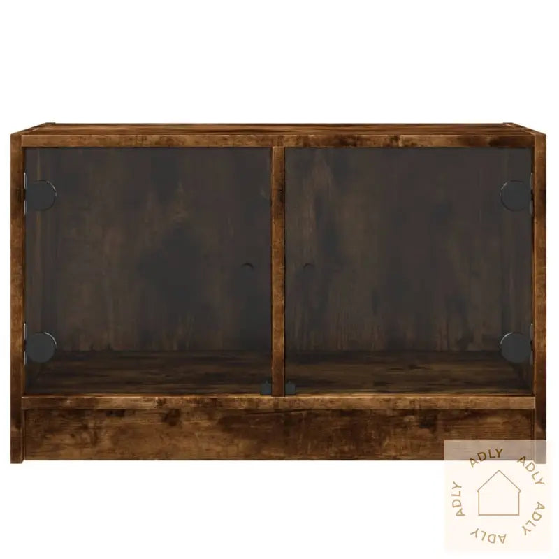 Tv-Benk Med Dør Røkt Eik 68X37X42 Cm