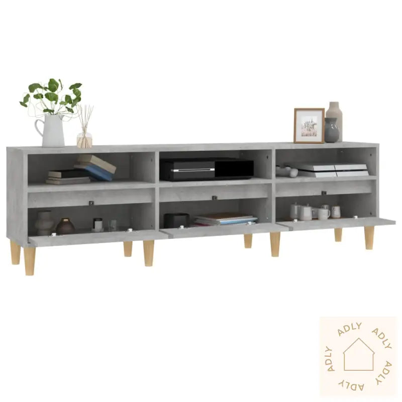 Tv-Benk Betonggrå 150X30X44,5 Cm Konstruert Tre