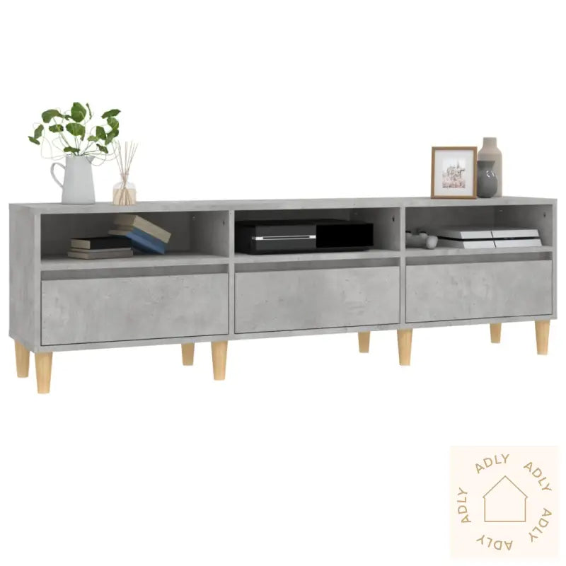 Tv-Benk Betonggrå 150X30X44,5 Cm Konstruert Tre