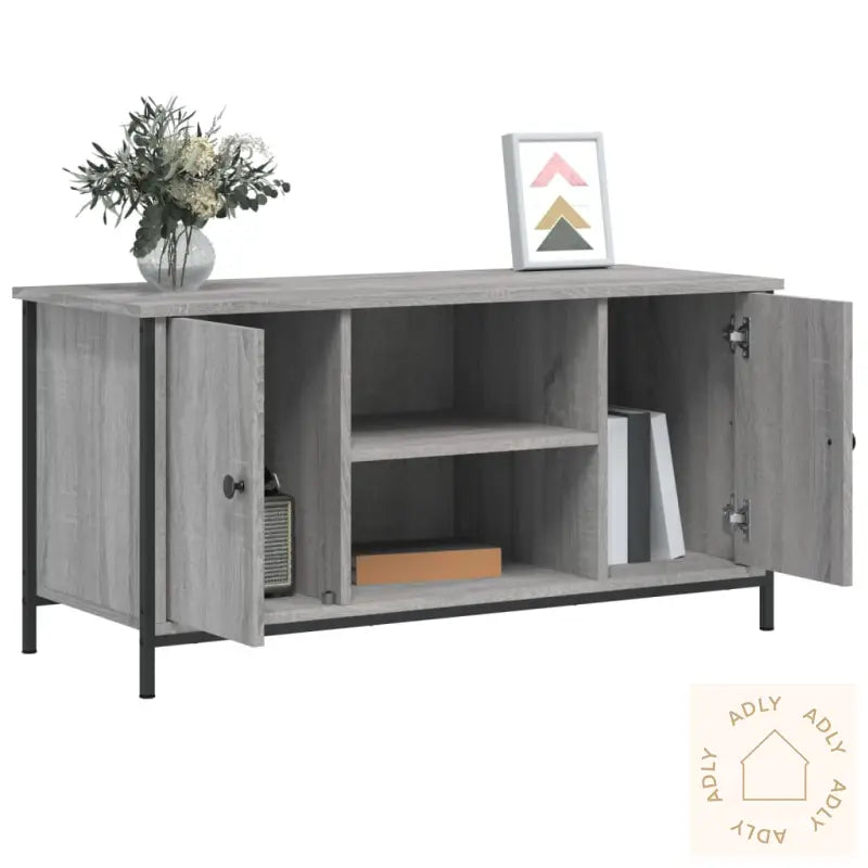 Tv-Benk Grå Sonoma 100X40X50 Cm Konstruert Tre