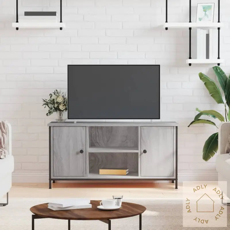 Tv-Benk Grå Sonoma 100X40X50 Cm Konstruert Tre