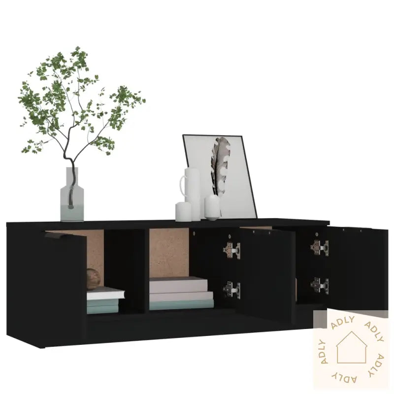 Tv-Benk Svart 102X35X36,5 Cm Konstruert Tre